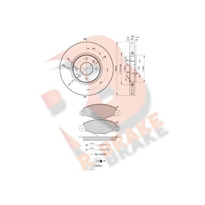 Фото Комплект тормозов, дисковый тормозной механизм R BRAKE 3R12784753