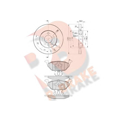 Zdjęcie Zestaw do hamulców, hamulce tarczowe R BRAKE 3R13385602