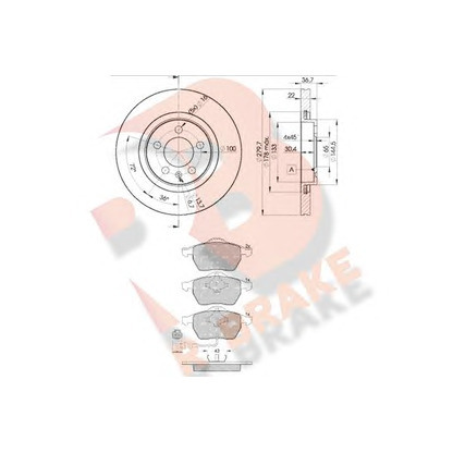 Foto Kit frenos, freno de disco R BRAKE 3R13965603