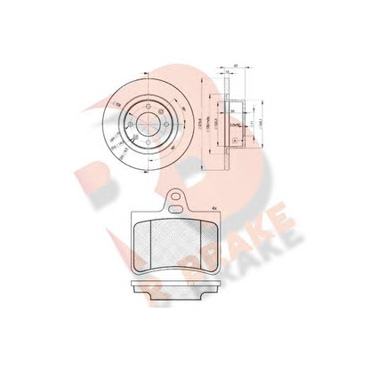 Фото Комплект тормозов, дисковый тормозной механизм R BRAKE 3R14074754