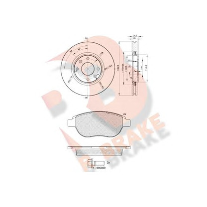 Foto Kit freno, Freno a disco R BRAKE 3R14294752