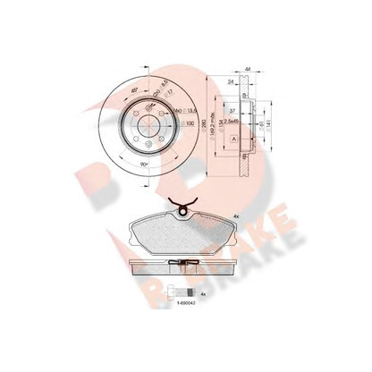 Фото Комплект тормозов, дисковый тормозной механизм R BRAKE 3R14387829