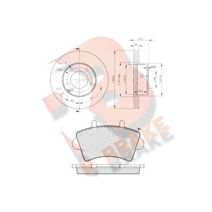 Фото Комплект тормозов, дисковый тормозной механизм R BRAKE 3R14426848