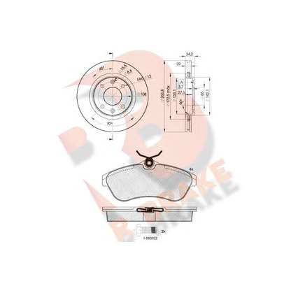 Фото Комплект тормозов, дисковый тормозной механизм R BRAKE 3R14514750