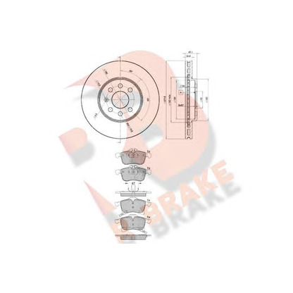 Фото Комплект тормозов, дисковый тормозной механизм R BRAKE 3R15929001