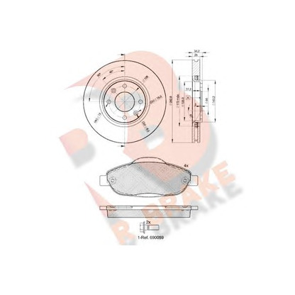 Фото Комплект тормозов, дисковый тормозной механизм R BRAKE 3R18514752