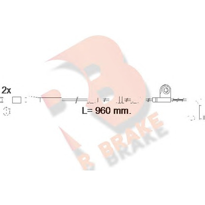 Photo Warning Contact, brake pad wear R BRAKE 610553RB