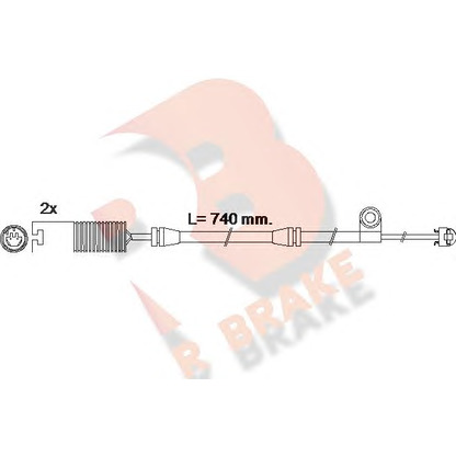 Фото Сигнализатор, износ тормозных колодок R BRAKE 610603RB