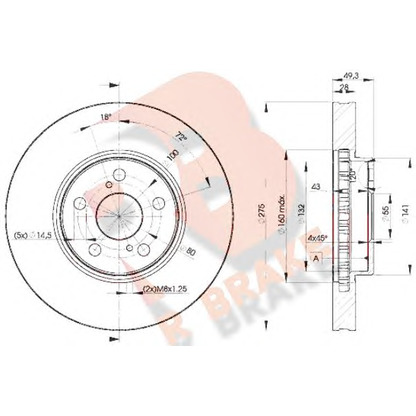 Photo Brake Disc R BRAKE 78RBD20600