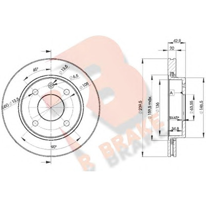 Foto Disco  freno R BRAKE 78RBD21064