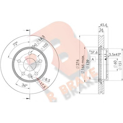 Zdjęcie Tarcza hamulcowa R BRAKE 78RBD21559