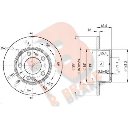 Photo Brake Disc R BRAKE 78RBD21796