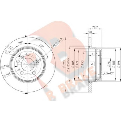 Photo Brake Disc R BRAKE 78RBD21970