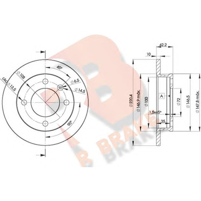 Photo Brake Disc R BRAKE 78RBD21991