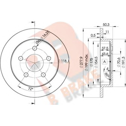 Foto Disco  freno R BRAKE 78RBD22058