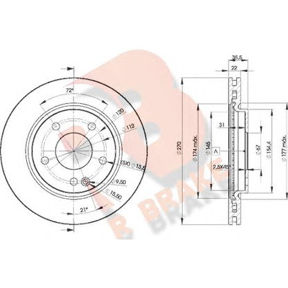 Фото Тормозной диск R BRAKE 78RBD22112