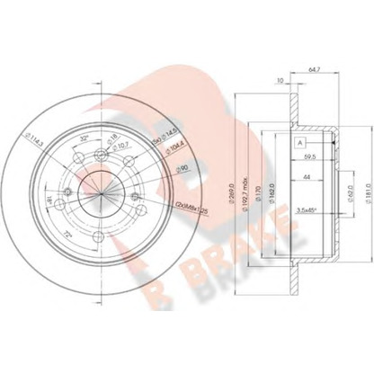 Фото Тормозной диск R BRAKE 78RBD22443