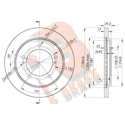 Zdjęcie Tarcza hamulcowa R BRAKE 78RBD22863