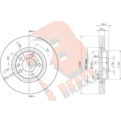 Photo Disque de frein R BRAKE 78RBD23020