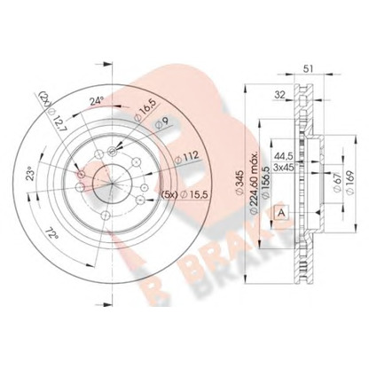 Foto Disco  freno R BRAKE 78RBD23504