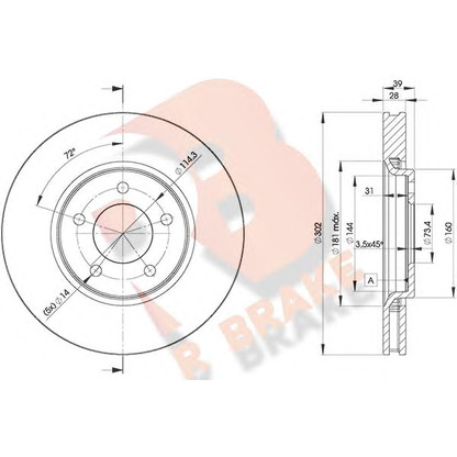 Zdjęcie Tarcza hamulcowa R BRAKE 78RBD23918