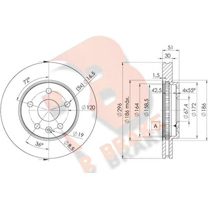 Photo Brake Disc R BRAKE 78RBD24116