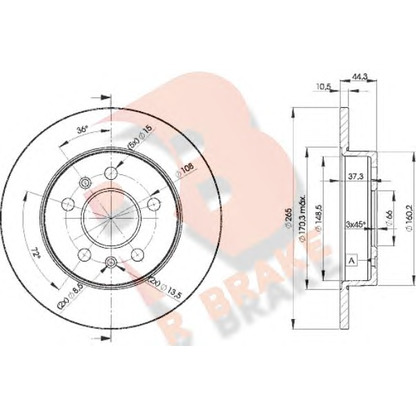 Photo Disque de frein R BRAKE 78RBD24296