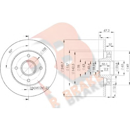 Foto Disco  freno R BRAKE 78RBD14744