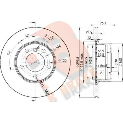 Фото Тормозной диск R BRAKE 78RBD14839