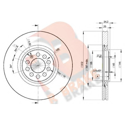 Zdjęcie Tarcza hamulcowa R BRAKE 78RBD25620