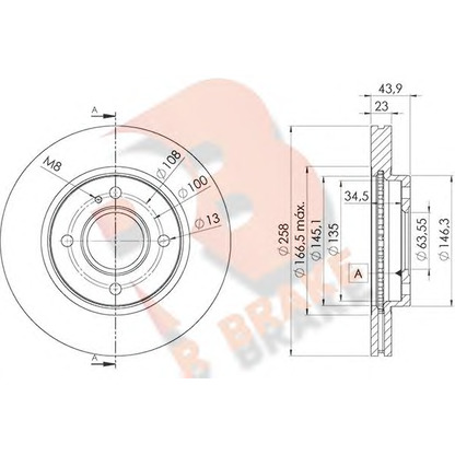 Photo Brake Disc R BRAKE 78RBD25636