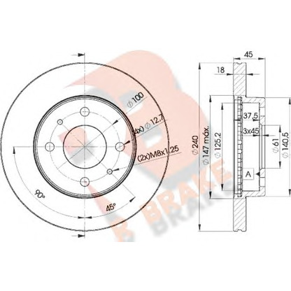 Photo Brake Disc R BRAKE 78RBD25800