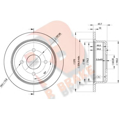 Photo Brake Disc R BRAKE 78RBD25951