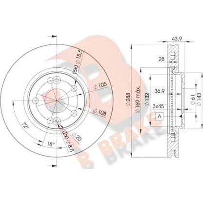 Photo Disque de frein R BRAKE 78RBD26029