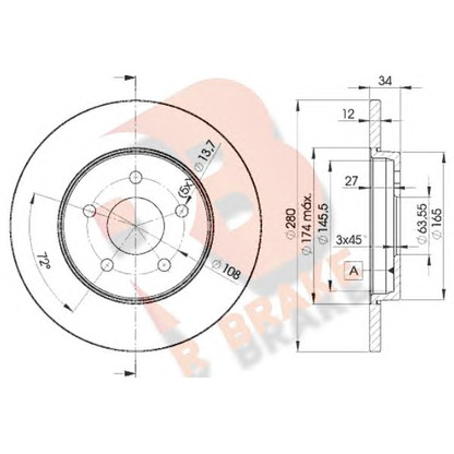 Photo Disque de frein R BRAKE 78RBD26768