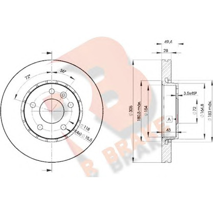 Фото Тормозной диск R BRAKE 78RBD26845