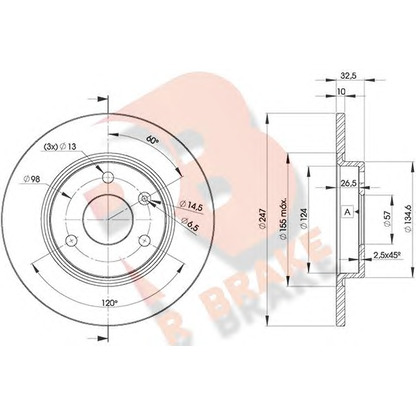 Photo Brake Disc R BRAKE 78RBD27276