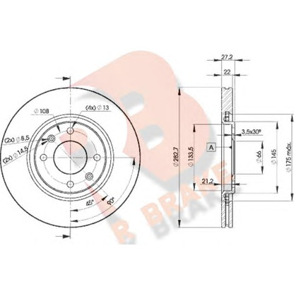 Photo Brake Disc R BRAKE 78RBD27810