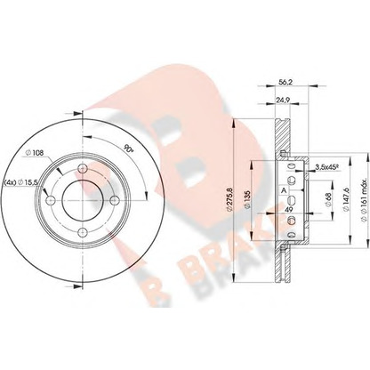 Foto Disco  freno R BRAKE 78RBD28012