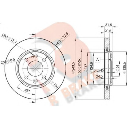 Photo Disque de frein R BRAKE 78RBD28901