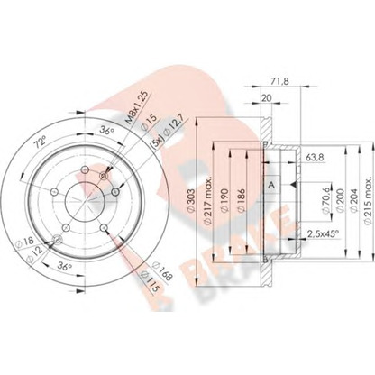 Photo Brake Disc R BRAKE 78RBD29049