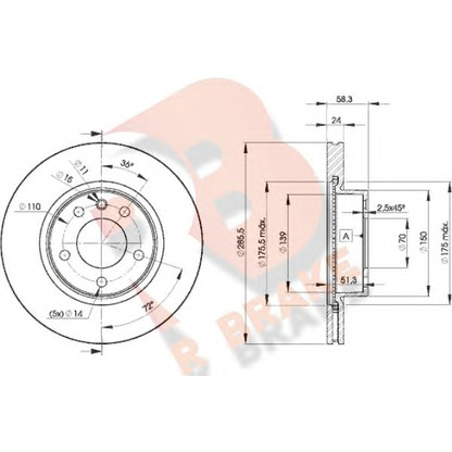 Foto Disco  freno R BRAKE 78RBD29054