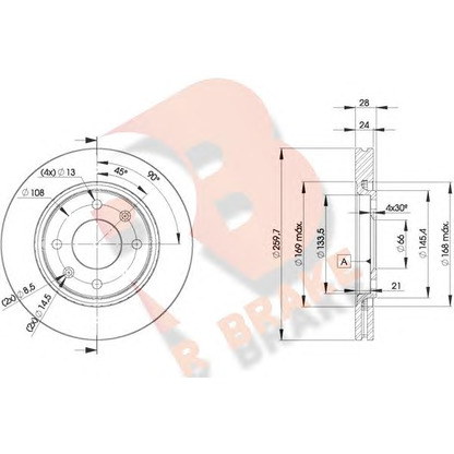 Photo Brake Disc R BRAKE 78RBD29406