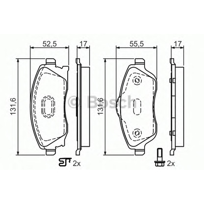 Photo Brake Pad Set, disc brake BOSCH 0986495014