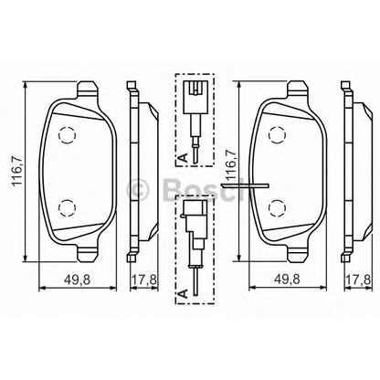 Фото Комплект тормозных колодок, дисковый тормоз BOSCH 0986494466