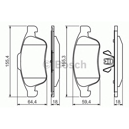 Фото Комплект тормозных колодок, дисковый тормоз BOSCH 0986494441