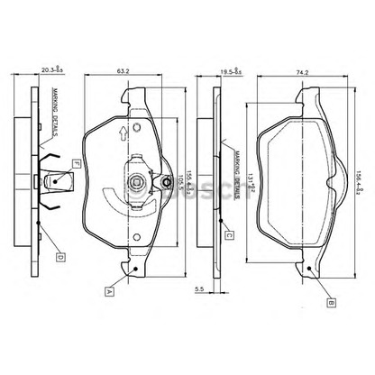 Photo Brake Pad Set, disc brake BOSCH 0986TB2017