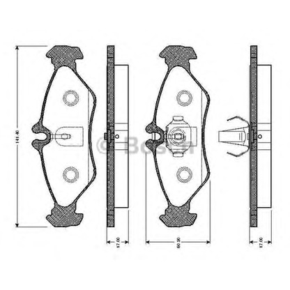 Фото Комплект тормозных колодок, дисковый тормоз BOSCH 0986TB2031