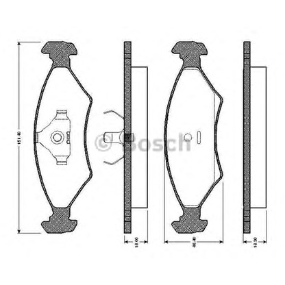 Photo Kit de plaquettes de frein, frein à disque BOSCH 0986TB2067