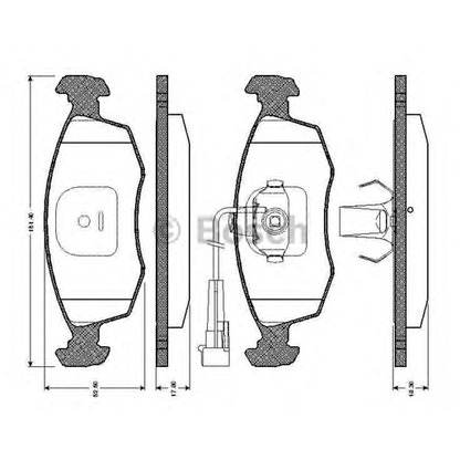 Фото Комплект тормозных колодок, дисковый тормоз BOSCH 0986TB2093